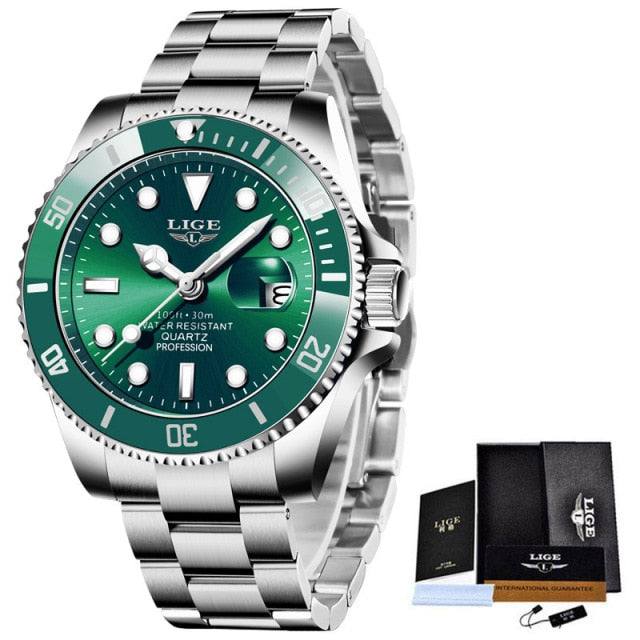 LIGE Green Quartz Waterproof Date Wrist Watch for Men - Premium Watches from Dressmycell.com - Just $45.00! Shop now at Dressmycell.com LIGE Green Quartz Waterproof Date Wrist Watch for Men - Premium Watches from Dressmycell.com - Just $45.00! Shop now at Dressmycell.com